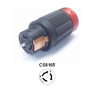 CS8165EX 50A CA Style Female Locking Connector - 2 Pole, 3 Wire, Rated for 250V