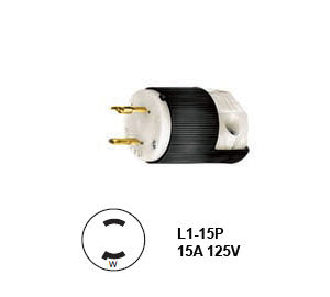 Hubbell L1-15P Twist-Lock® Male Plug Rated for 15A/125V