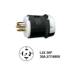 Hubbell L22-30P Twist-Lock® Plug 30A/3ØY 277/480V