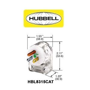 5-20P angled Hospital grade plug clear