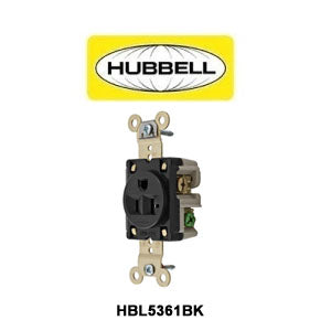 Straight Blade Single 5-20R Receptacle, 3-Wire, Black