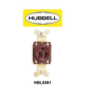 Straight Blade 3-Wire 5-20R Single Receptacle, Brown