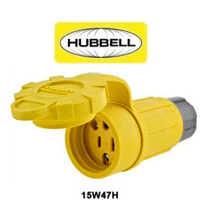 Watertight 5-15 connector yellow