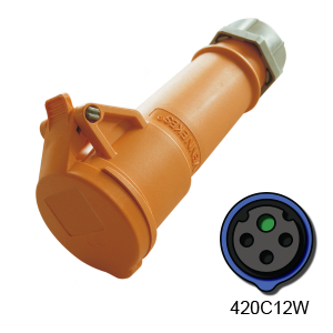 420C12W Connector - 20A, 125V or 250V 3-Pole / 4-Wire, IEC60309
