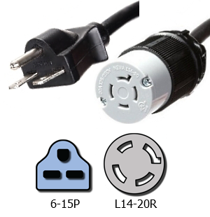 6-15P to L14-20R Plug Adapter