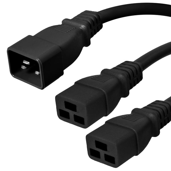 C20 to 2 x C19 Splitter Power Cords