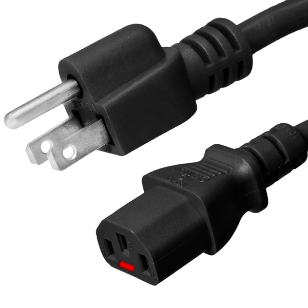 5-15P to Locking C13 Power Cords, 10A, 125V, 18/3 SJT