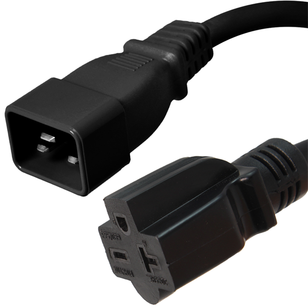 C20 to 6-20R Plug Adapter 20A, 250V, 12/3 SJT