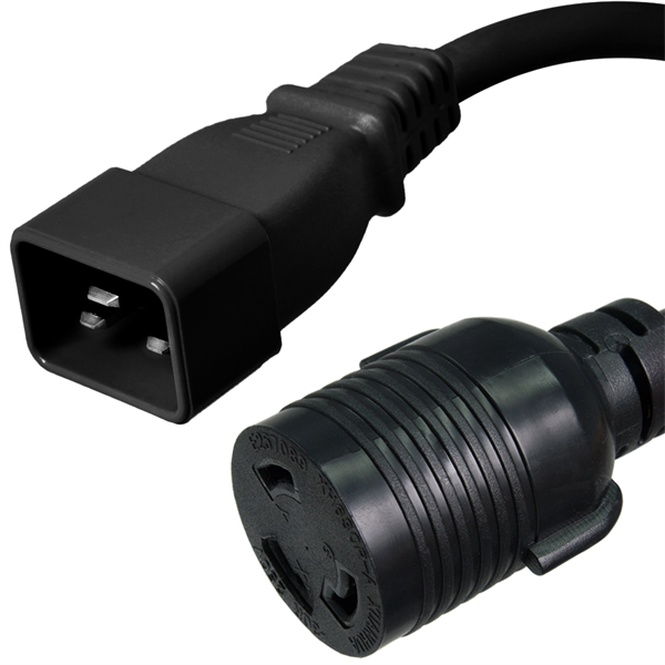 C20 to L6-30R Plug Adapter, 20A, 250V, 12/3 SJT