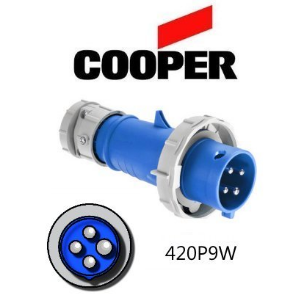 Cooper 420P9W Plug - 20A, 220V - 250V or 250V 3-Pole / 4-Wire, IEC60309