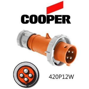 Cooper 430P12W Plug - 30A, 125V or 250V 3-Pole / 4-Wire, IEC60309
