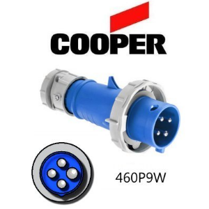 Cooper 460P9W Plug - 60A, 220V - 250V 3-Pole / 4-Wire, IEC60309