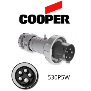 Cooper 530P5W Plug - 30A, 600V 4-Pole / 5-Wire, IEC60309