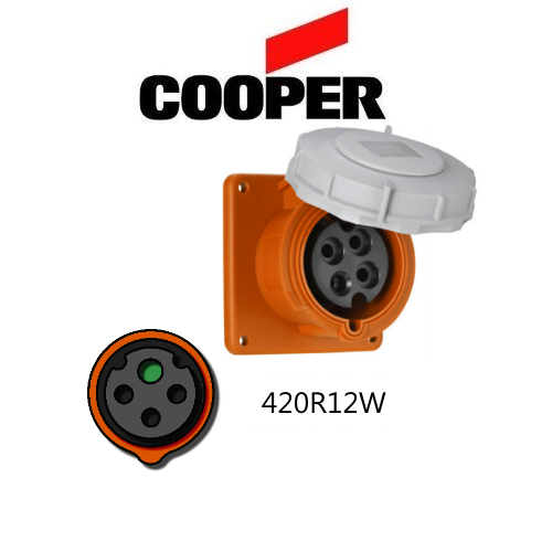 Cooper 420R12W Outlet - 20A, 125/250V 3-Pole / 4-Wire, IEC60309