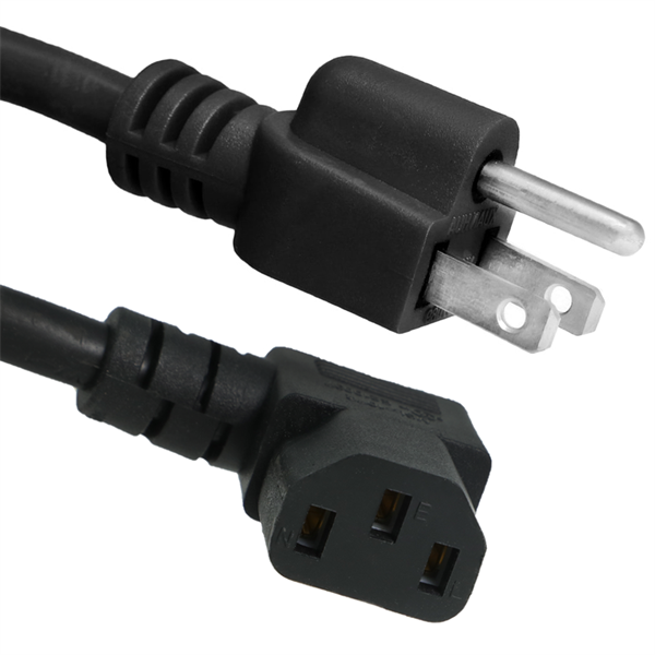 5-15P to Right Angled C13 Power Cords 10A, 125V, 18/3 AWG Cable