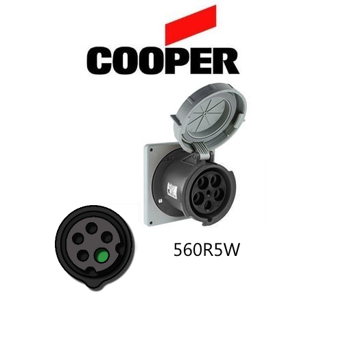 Cooper 560R5W Outlet - 60A, 600V 4-Pole / 5-Wire, IEC60309