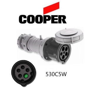 Cooper 530C5W Connector - 30A, 220V - 600V 4-Pole / 5-Wire, IEC60309