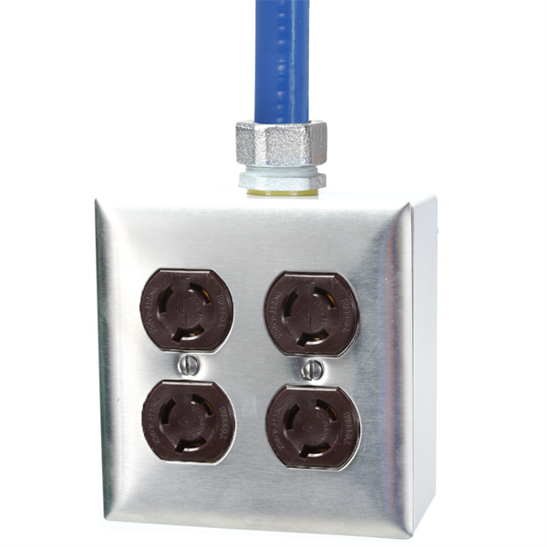 L6-15R Quad Box PDU Whips, 15A, 250V, 3-Wire Cables