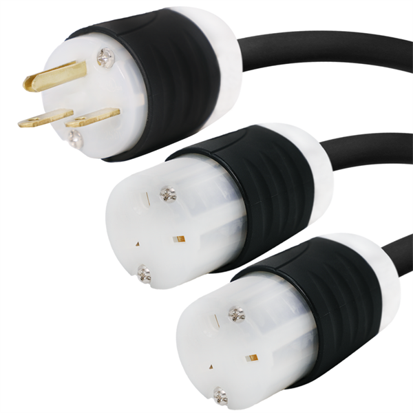 6-15P to 2x 6-15R Splitter Power Cords