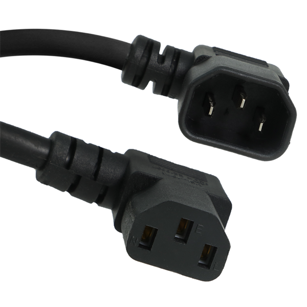 C14 Right Angle to C13 Right Angle Power Cords, 10A, 250V, 18/3 SJT