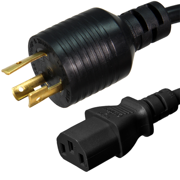 L5-20P to C13 Power Cord, 15A, 125V, 14/3 SJT