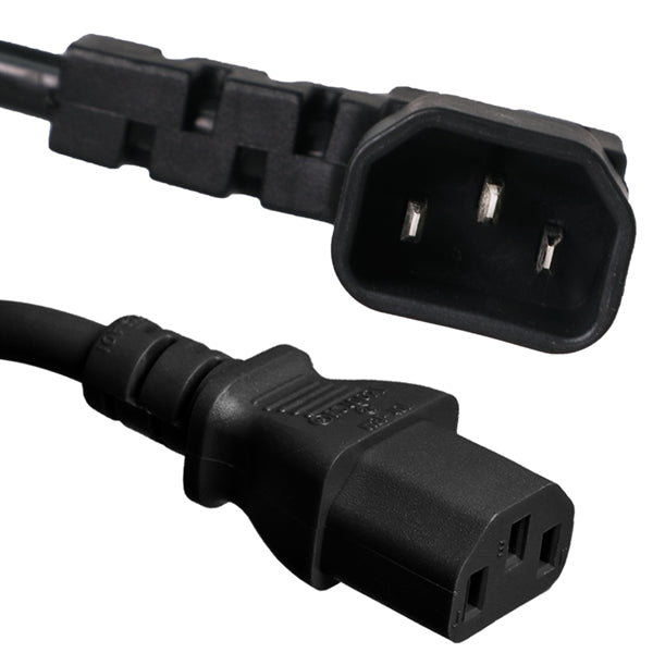 C14 Right Angle to C13 Power Cords, 15A, 250V, 14/3 SJT