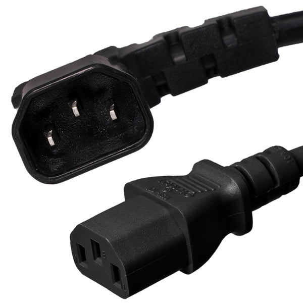 C14 Left Angle to C13 Power Cords 15A, 250V, 14/3 AWG