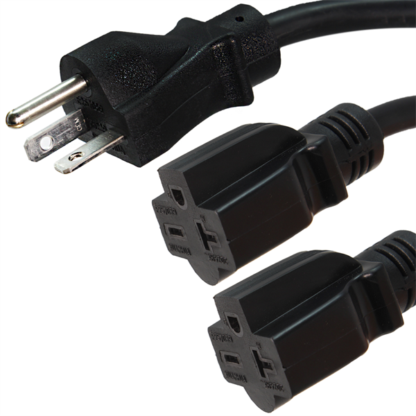 6-20P to 2x 6-20R Splitter Power Cords