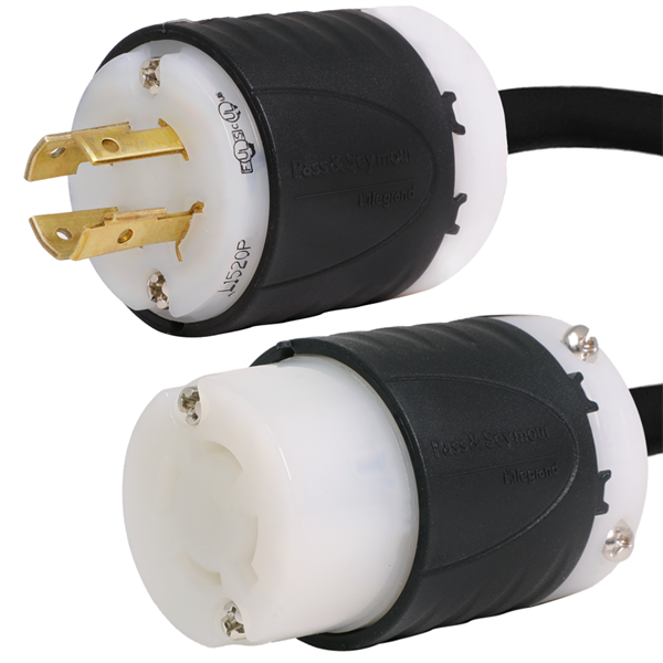 L15-20 Extension Power Cords, 20A, 250V, 12/4 SJOOW