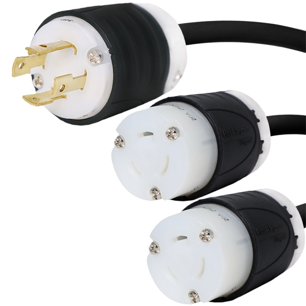 L15-30P to 2x L6-20R Splitter Power Cords
