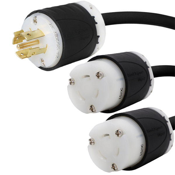L21-20P to 2x L5-20R Splitter Power Cords