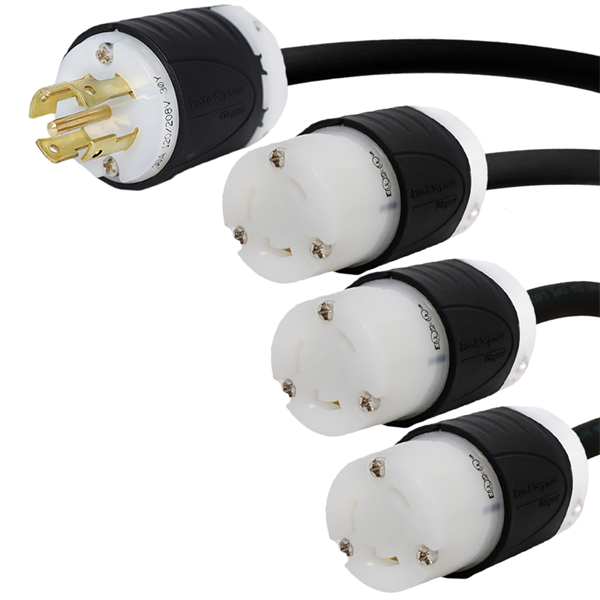 L21-30P to 3x L6-30R Splitter Power Cords