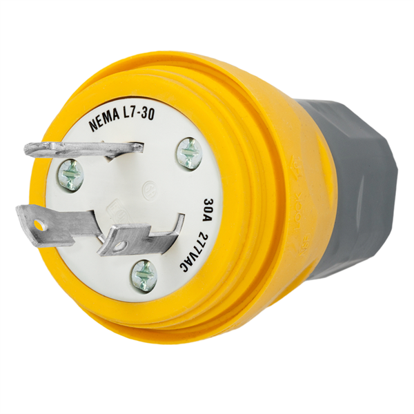 Hubbell HBL28W49 L7-30P Twist-Lock® Watertight Plug, 30A, 277V