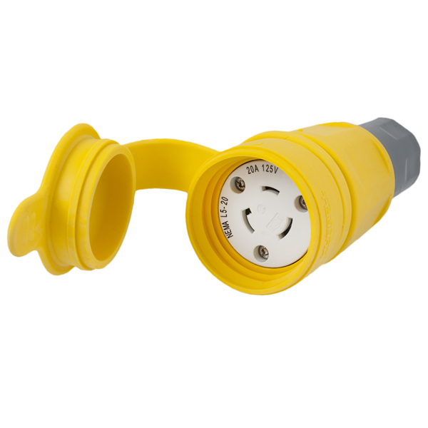 Hubbell HBL27W47 L5-20R Twist-Lock® Watertight Connector, 20A, 125V