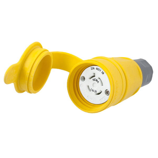 Hubbell HBL29W76 L16-30R Twist-Lock® Watertight Connector, 30A, 3Ø 480V