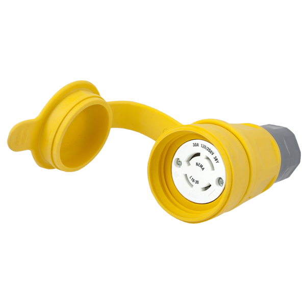 Hubbell HBL29W78 L18-30R Twist-Lock® Watertight Connector, 30A, 3ØY 120/208V
