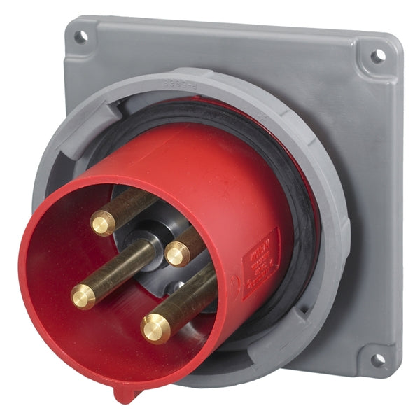 Hubbell HBL4100B7W Pin and Sleeve Flanged Inlet Rated for 100A/3Ø 480V