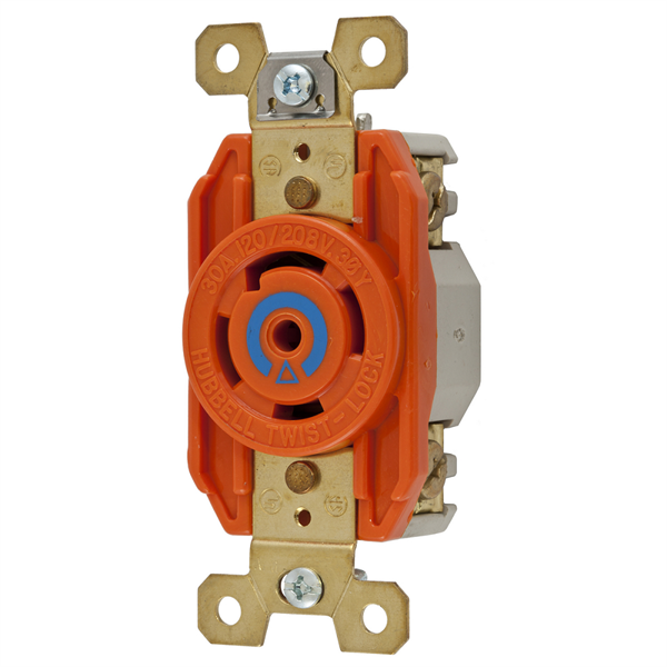 Hubbell IG2810 L21-30R Isolated Ground Twist-Lock Single Receptacle