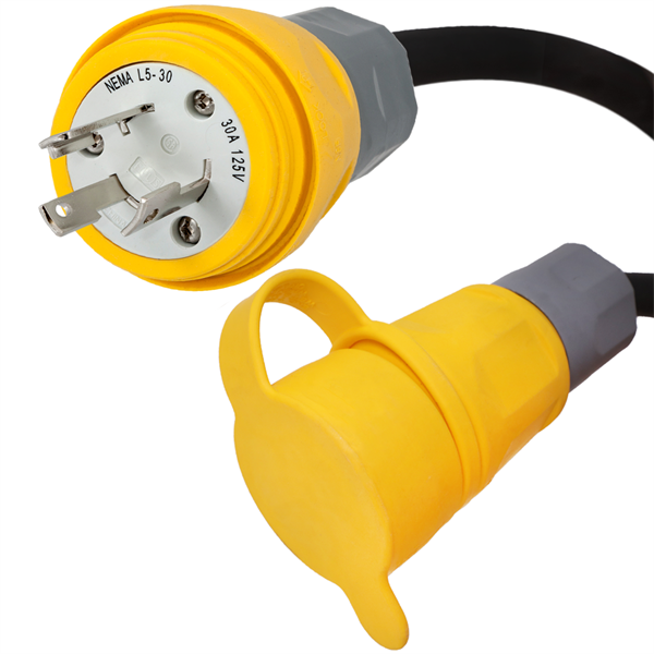L5-30 Watertight Marine Extension Cords, 30A, 125V, 10/3 SJOOW