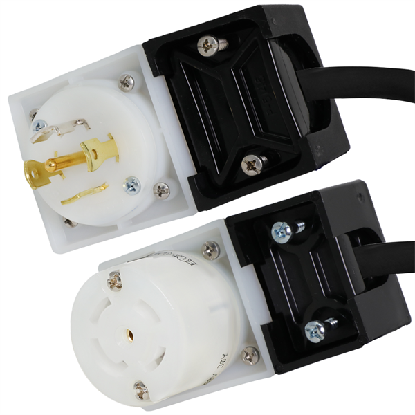 Angled L21-30 Locking Extension Cords, 30A, 120/208V, 10/5 SOOW