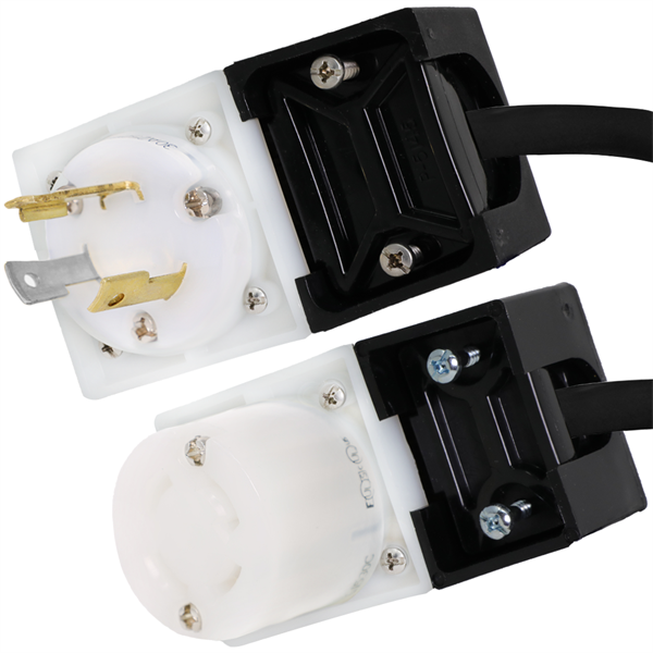 Angled L5-30 Locking Extension Cords, 30A, 125V, 10/3 SJOOW