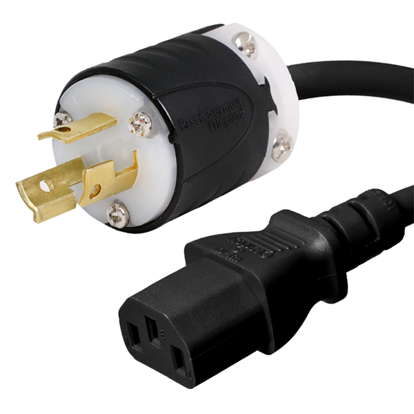 L6-15P to C13 Power Cords, 15A, 250V, 14/3 SJT