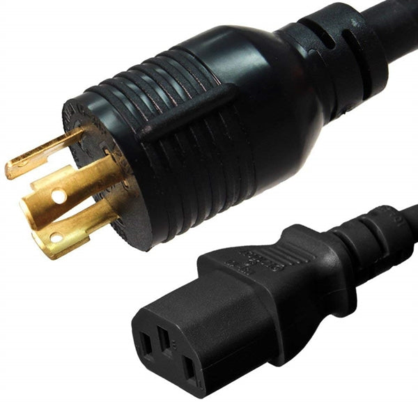L6-30P to C13 Power Cords, 15A, 250V, 14/3 SJT - 10 Foot