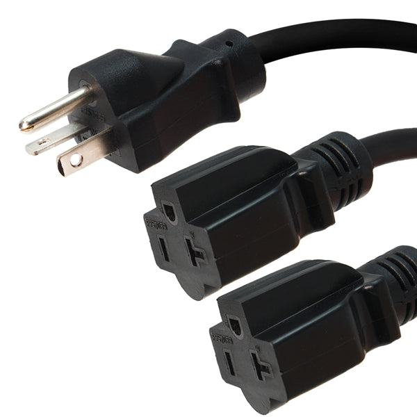 5-20P to 2x 5-20R Splitter Power Cords