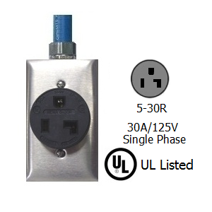 5-30R PDU Whips – 30A, 125V Straight Blade Receptacle