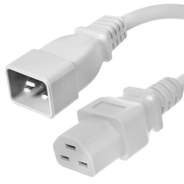 C20 to C21 Power Cords, 20A, 250V, 12/3 SJT +