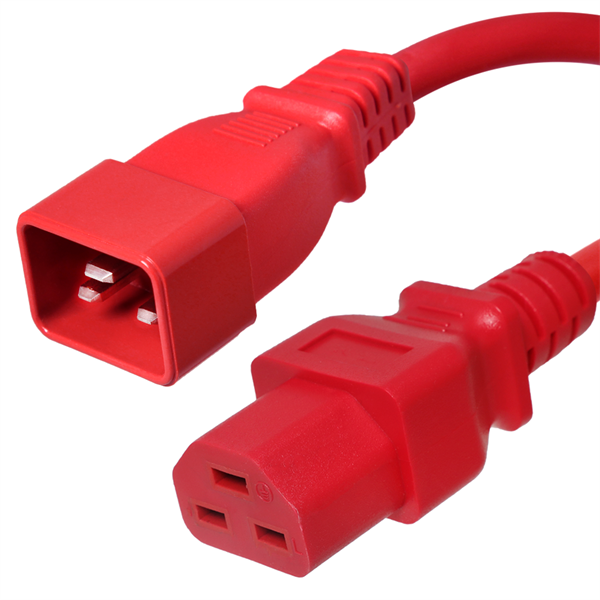 C20 to C21 Power Cords, 20A, 250V, 12/3 SJT +