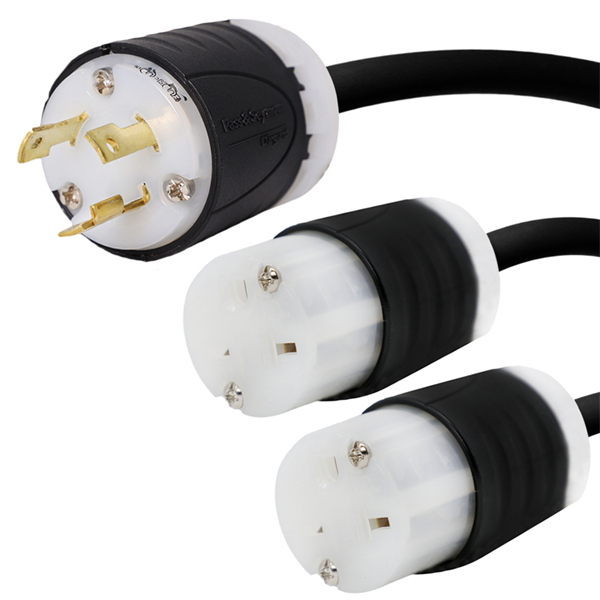 L6-30P to 2 x 6-20R Splitter Power Cords