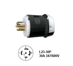 Hubbell L23-30P Twist-Lock® Plug 30A/3ØY 347/600V