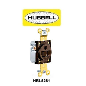 Straight Blade 3-Wire Single 5-15R 15A Receptacle, Brown